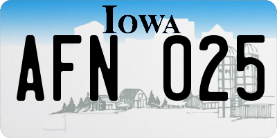 IA license plate AFN025