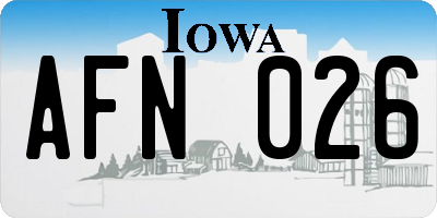 IA license plate AFN026