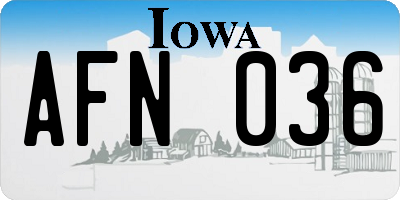 IA license plate AFN036