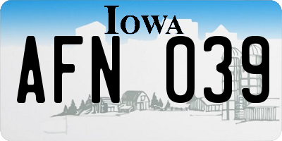 IA license plate AFN039