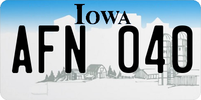 IA license plate AFN040