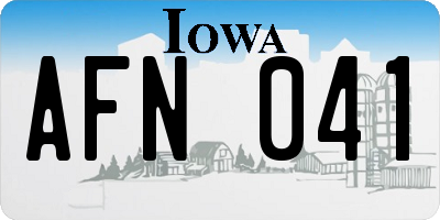 IA license plate AFN041