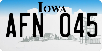 IA license plate AFN045