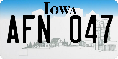 IA license plate AFN047
