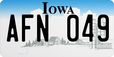 IA license plate AFN049