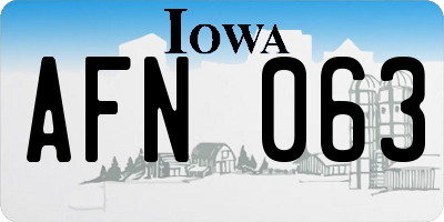 IA license plate AFN063