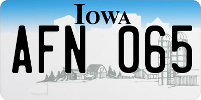 IA license plate AFN065
