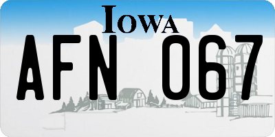 IA license plate AFN067