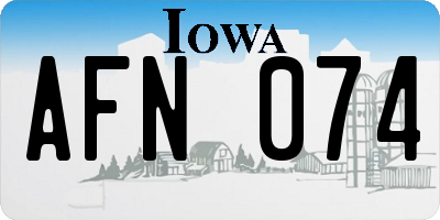 IA license plate AFN074