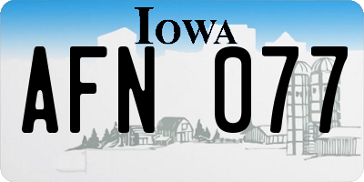IA license plate AFN077