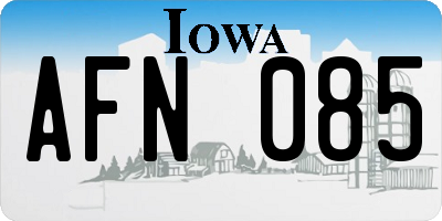 IA license plate AFN085