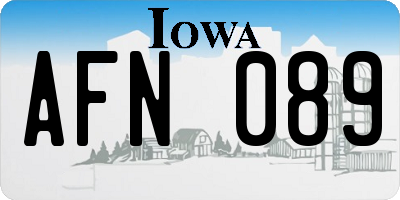 IA license plate AFN089