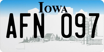 IA license plate AFN097