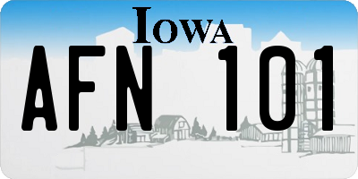 IA license plate AFN101