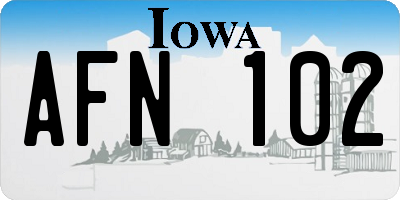 IA license plate AFN102