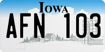 IA license plate AFN103