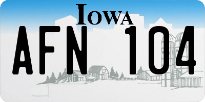 IA license plate AFN104