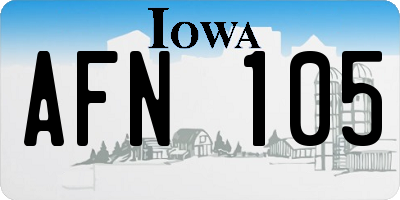IA license plate AFN105