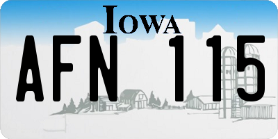 IA license plate AFN115
