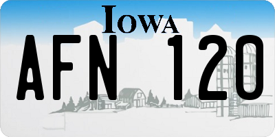 IA license plate AFN120