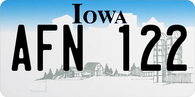 IA license plate AFN122