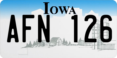 IA license plate AFN126
