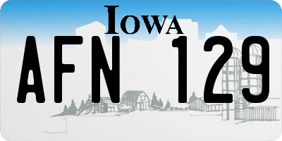 IA license plate AFN129