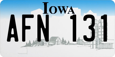 IA license plate AFN131