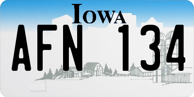 IA license plate AFN134
