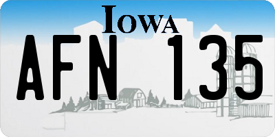 IA license plate AFN135