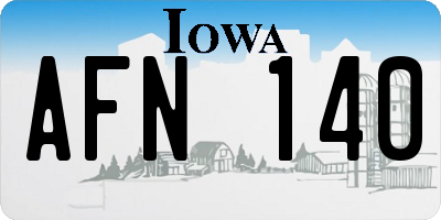 IA license plate AFN140