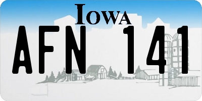 IA license plate AFN141