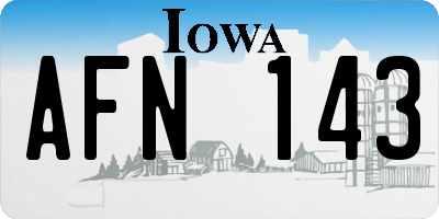IA license plate AFN143