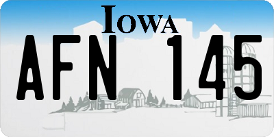 IA license plate AFN145