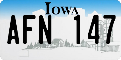 IA license plate AFN147