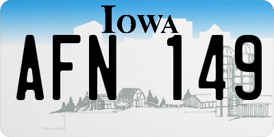 IA license plate AFN149
