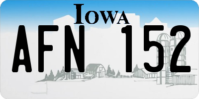 IA license plate AFN152