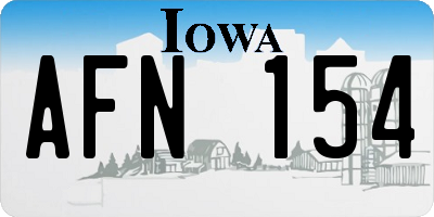 IA license plate AFN154