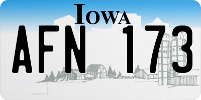 IA license plate AFN173