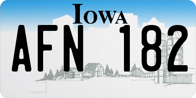 IA license plate AFN182