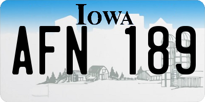 IA license plate AFN189