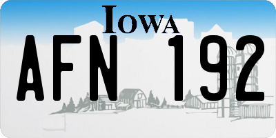 IA license plate AFN192
