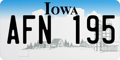 IA license plate AFN195