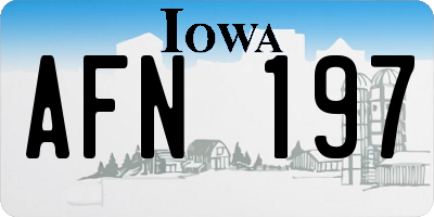 IA license plate AFN197