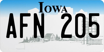 IA license plate AFN205