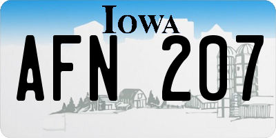 IA license plate AFN207