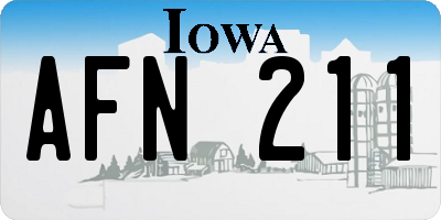 IA license plate AFN211