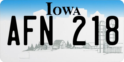 IA license plate AFN218