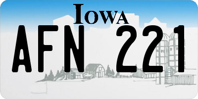 IA license plate AFN221