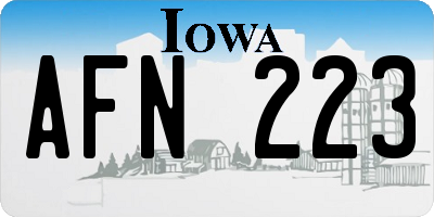IA license plate AFN223